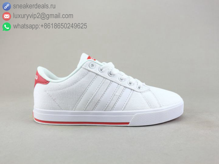 ADIDAS NEO RUNNEO LOW WHITE RED UNISEX CANVAS SKATE SHOES